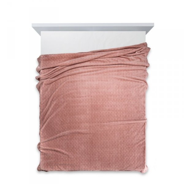 DESIGN 91 Koc CINDY 4 miękki i miły w dotyku z wytłaczanym wzorem 150x200 cm Różowy 