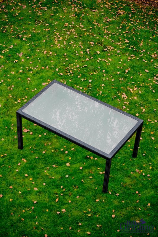 STÓŁ OGRODOWY 150X90X74CM CZARNY