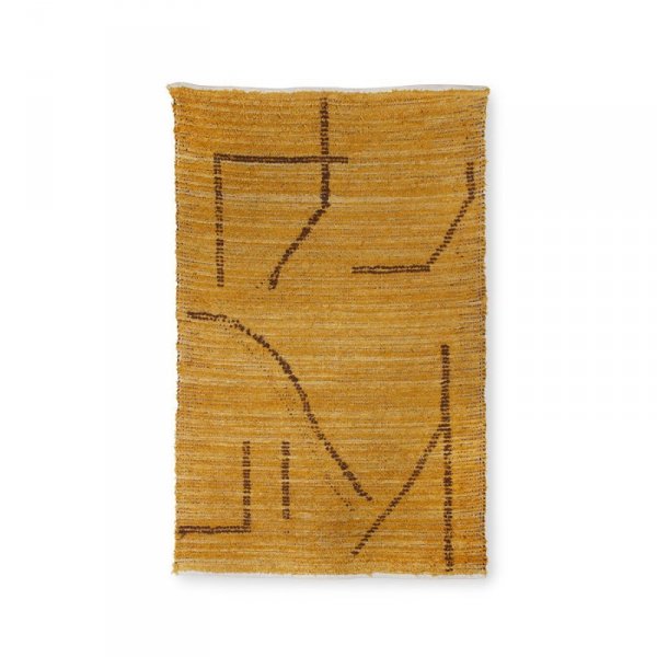 Ręcznie tkany bawełniany dywan, ochra/brąz (120x180)