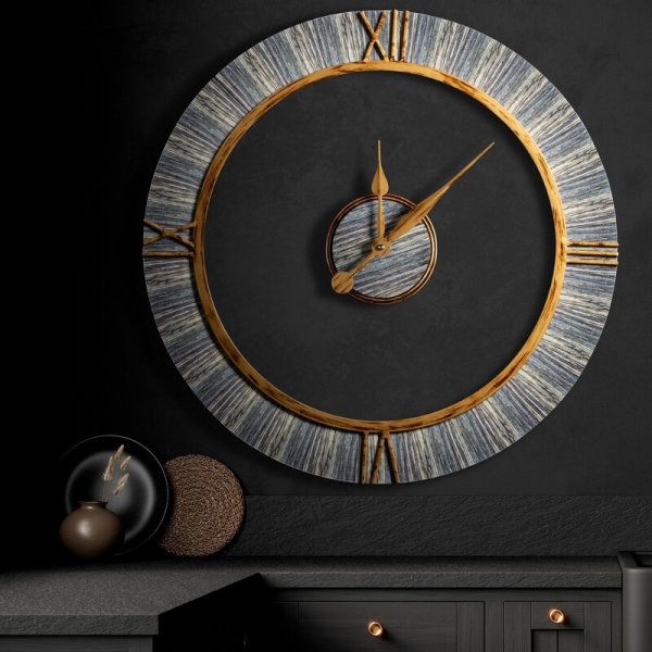 Dekoracyjny zegar ścienny w nowoczesnym stylu z metalu 60cm