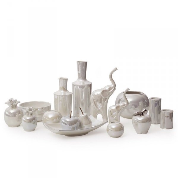 WAZON DEKORACYJNY SIMONA3 (02) FI 13 X 36 CM PERŁOWY