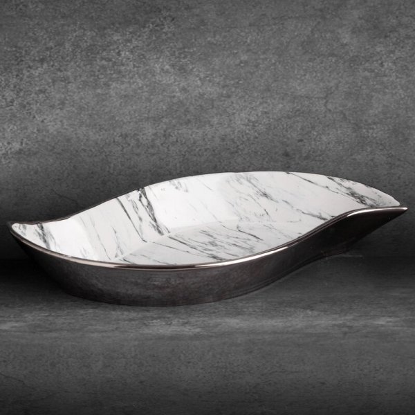 PATERA DEKORACYJNA SANA (02) 36 X 19 X 6 CM BIAŁY