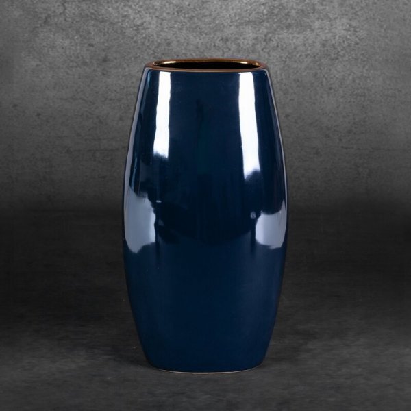 WAZON DEKORACYJNY AMORA1 (5) 13 X 9 X 25 CM GRANATOWY
