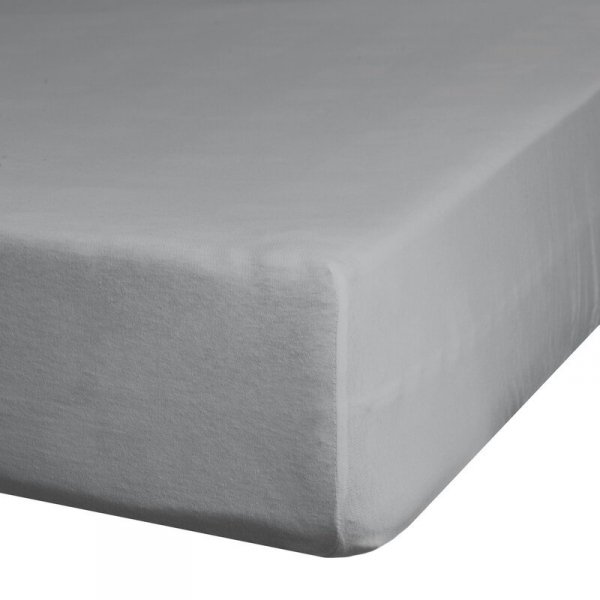 Prześcieradło jersey z gumką 160x200 cm z bawełny kolor stalowy 125 g/m2 Design 91