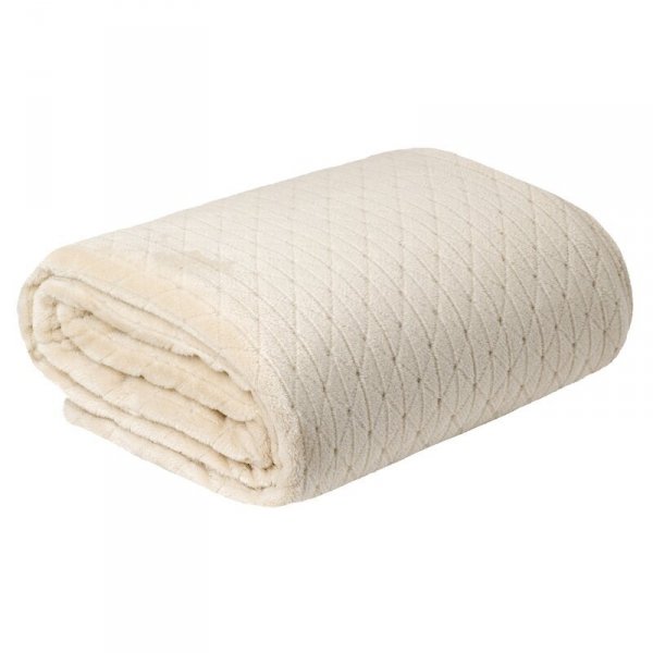 DESIGN 91 Koc CINDY 4 miękki i miły w dotyku z wytłaczanym wzorem 170x210 cm Beżowy