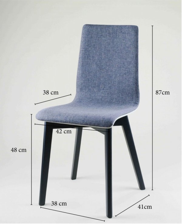 LUKA SOFT W -  krzesło drewniane biało-szare, czarna rama