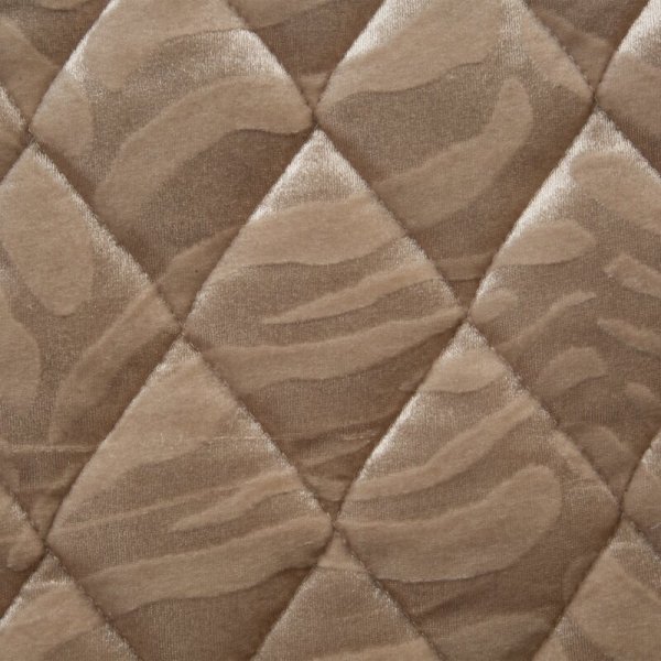 EUROFIRANY PREMIUM Narzuta KRISTIN 3 z miękkiego welwetu przeszywana w geometryczny wzór 220x240cm beżowy