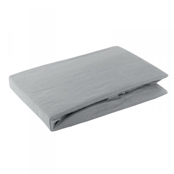 Prześcieradło jersey z gumką 160x200 cm z bawełny kolor stalowy 125 g/m2 Design 91