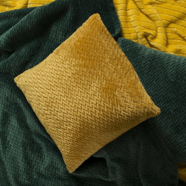DESIGN 91 Koc CINDY 2 miękki i miły w dotyku z wytłaczanym wzorem w kosteczkę 200x220 cm Ceglany