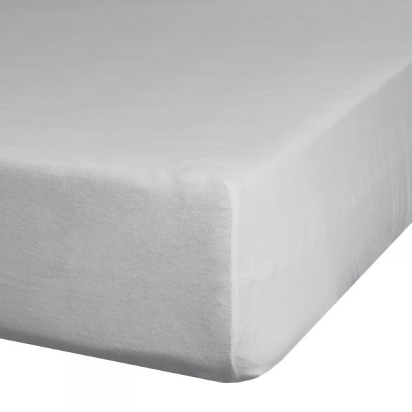 Prześcieradło jersey z gumką 160x200 cm z bawełny kolor srebrny 125 g/m2 Design 91