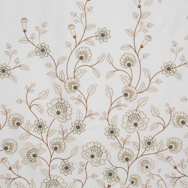Pościel 220x200 cm bawełniana kolor biały, brązowy z wzorem kwiatowym styl romantyczny SPRING 44
