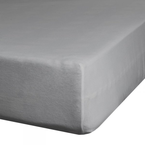 Prześcieradło gładkie z gumką 100x200 cm z satyny bawełnianej kolor stalowy 125 g/m2 NOVA 3