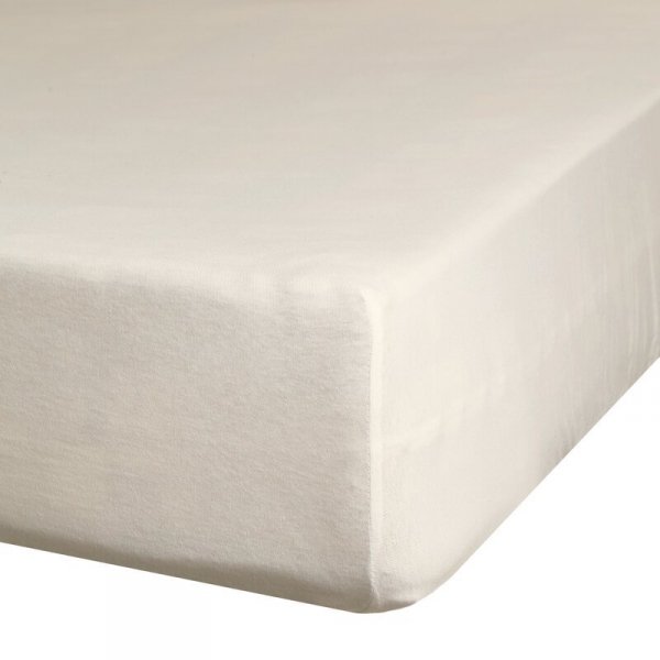 Prześcieradło jersey z gumką 160x200 cm z bawełny kolor beżowy 125 g/m2 Design 91