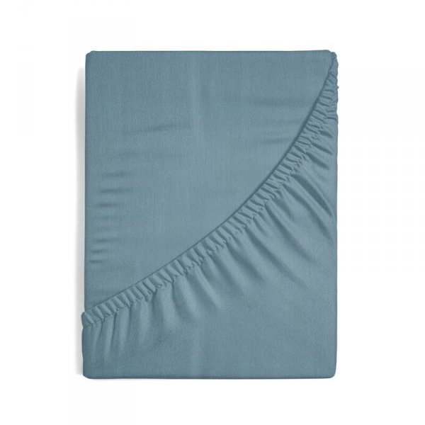 Prześcieradło jersey z gumką 160x200 cm z bawełny kolor niebieski 125 g/m2 Design 91