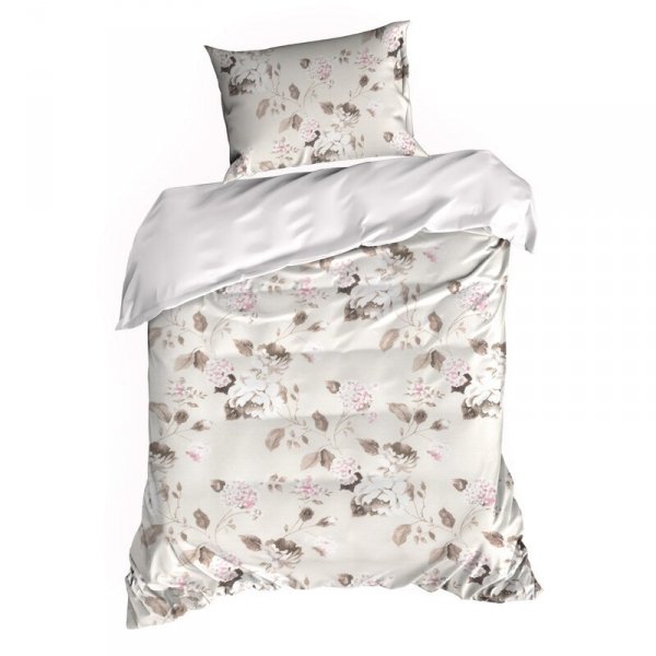 Pościel 22x200 cm bawełniana kolor beżowy, jasnobrązowy z wzorem kwiatowym styl romantyczny SPRING 45