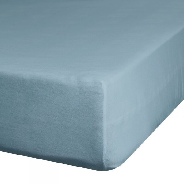 Prześcieradło jersey z gumką 140x200 cm z bawełny kolor niebieski 125 g/m2 Design 91 