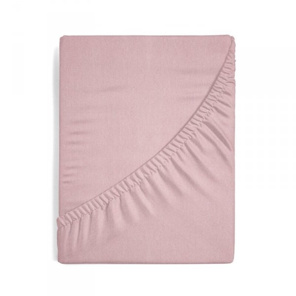Prześcieradło jersey z gumką 180x200 cm z bawełny kolor pudrowy róż 125 g/m2 Design 91 