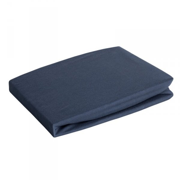 Prześcieradło jersey z gumką 160x200 cm z bawełny kolor granatowy 125 g/m2 Design 91