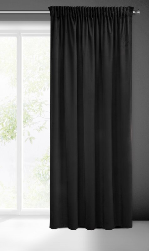 PIERRE CARDIN zasłona SIBEL z miękkiego i delikatnego welwetu, 140x270cm czarna