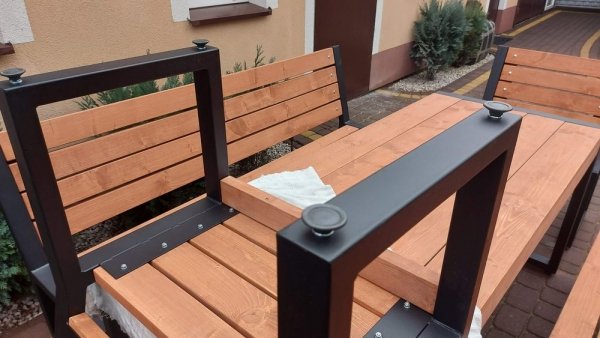 Meble ogrodowe, parkowe, tarasowe, na plac zabaw, stół dwie ławki LOFT XL ZO  CERTYFIKAT 