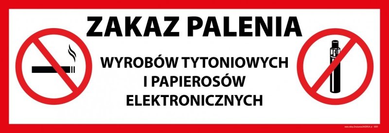 Tablica PVC 30x10 cm - ZAKAZ PALENIA
