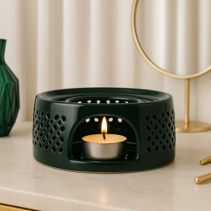 PODGRZEWACZ ceramiczny DO DZBANKA podstawka CZAJNIKA na ŚWIECZKI TEALIGHT