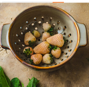 MISKA NA OWOCE CEDZAK DURSZLAK ceramiczny 19,5 cm 2w1