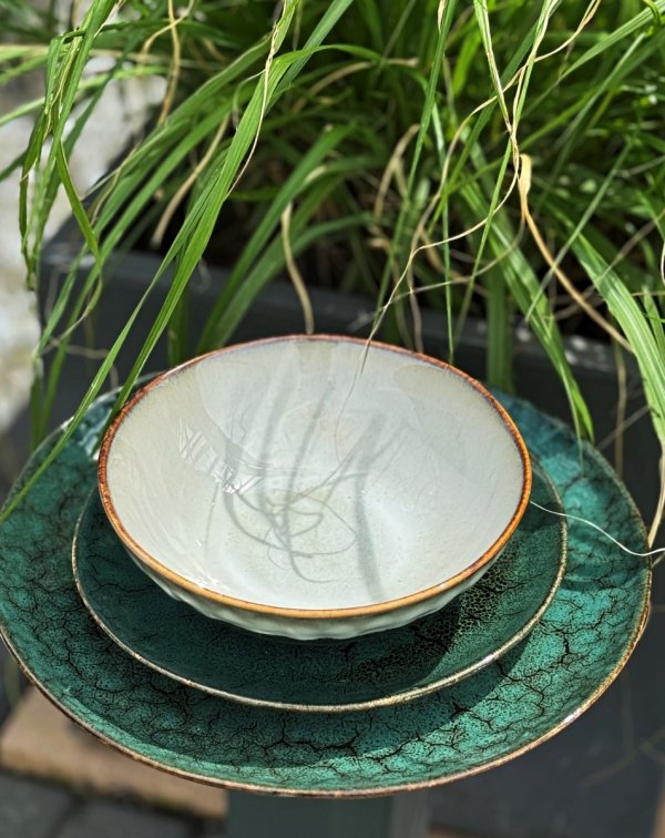 SERWIS OBIADOWY talerze ceramiczne 18 el Zestaw na 6 osób OUTLET
