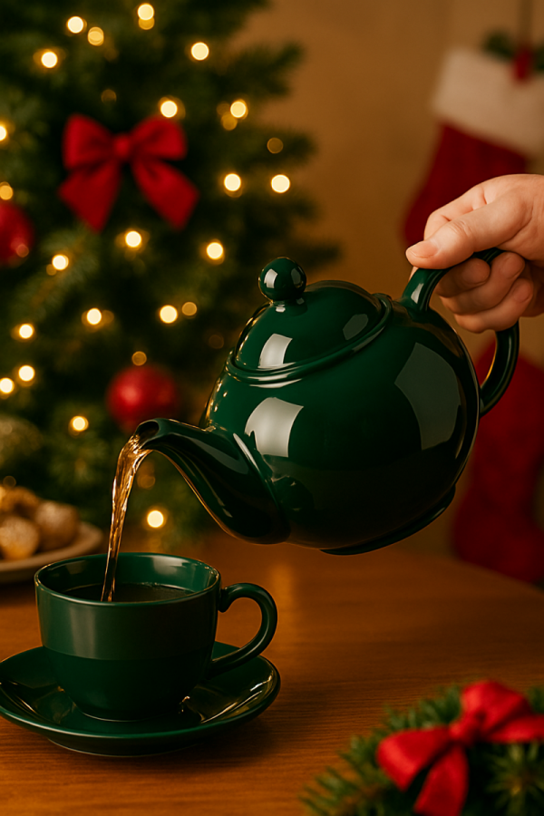 Ceramiczny DZBANEK 1L ZAPARZACZ do herbaty SITKO + PODGRZEWACZ ZESTAW