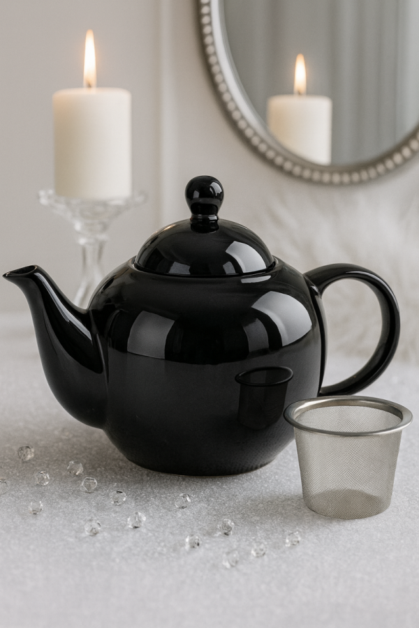 Ceramiczny DZBANEK 1L ZAPARZACZ do herbaty SITKO + PODGRZEWACZ ZESTAW