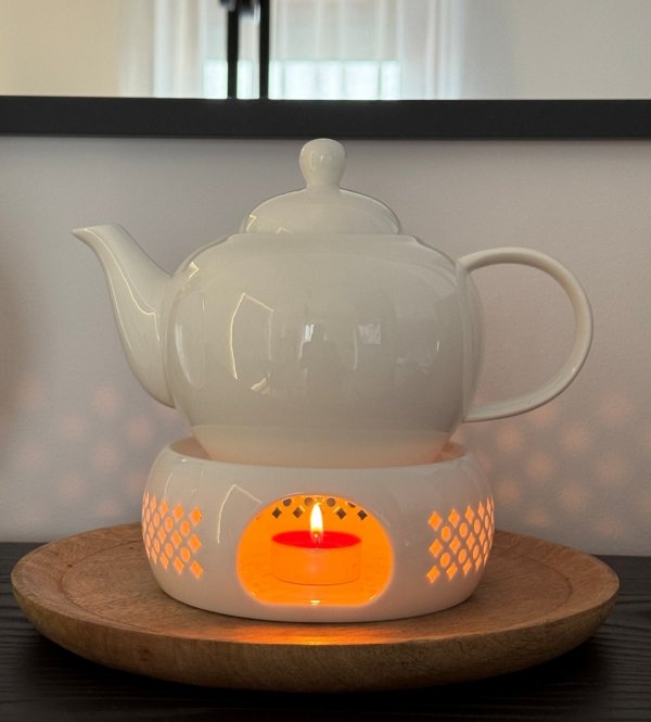 PODGRZEWACZ CERAMICZNY DO DZBANKA podstawka pod czajnik TEALIGHT 