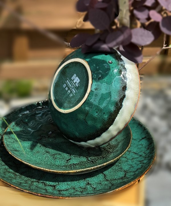 SERWIS OBIADOWY talerze ceramiczne 18 el Zestaw na 6 osób OUTLET