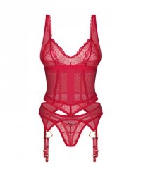 Obsessive komplet bielizny Cupide Desir gorset i stringi L/XL