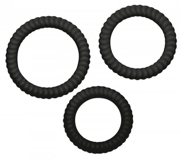 PIERŚCIEŃ LUST 3 COCK RINGS BLACK