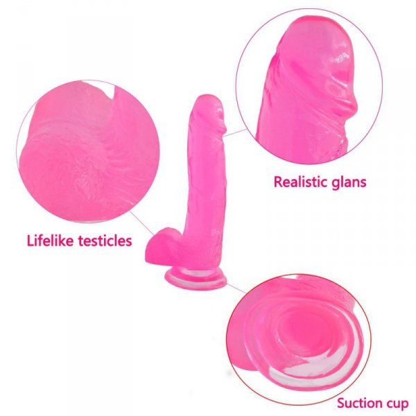 DILDO 8’’ JELLY STUDS RÓŻOWE