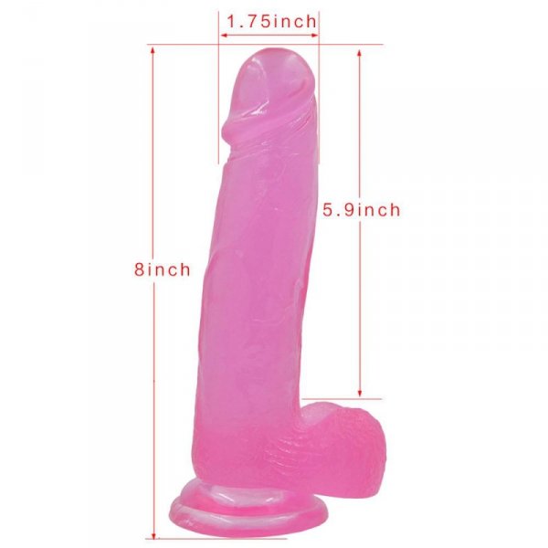 DILDO 8’’ JELLY STUDS RÓŻOWE