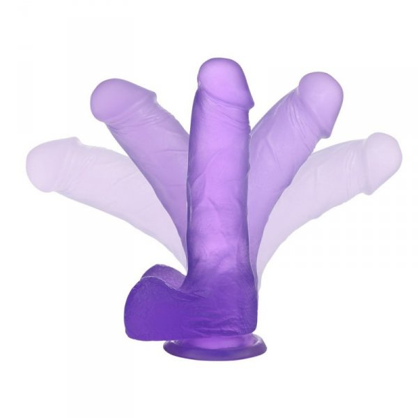 DILDO 7’’ JELLY STUDS FIOLETOWE