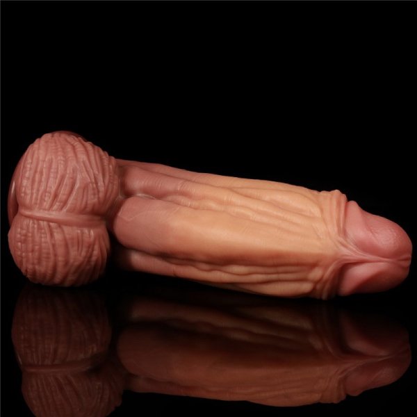 DILDO 10&#039;&#039; DUAL LAYERED PLATINUM SILICONE COCK