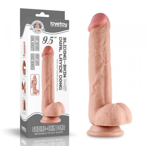 DILDO 9&#039;&#039; SLIDING SKIN DUAL LAYER DONG