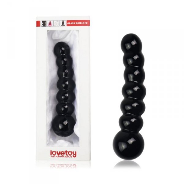DILDO 6.8&quot; GLASS ROMANCE CZARNY