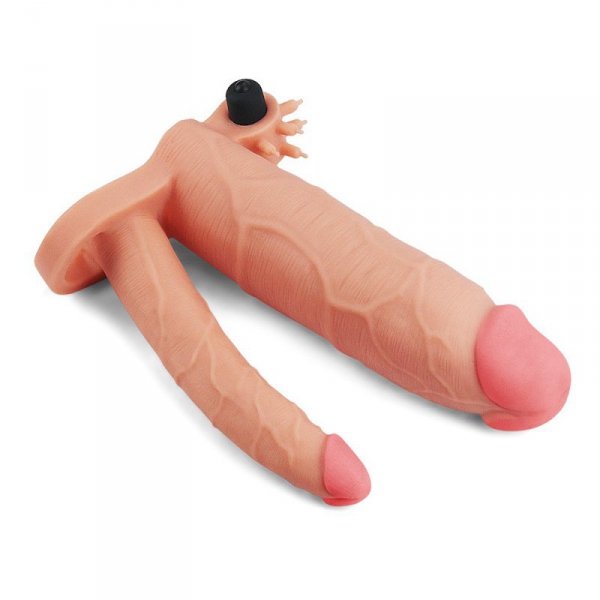 PRZEDŁUŻKA Z WIBRACJĄ ADD 3&quot; VIBRATING DOUBLE PENIS SLEEVE