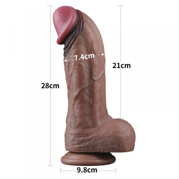 DILDO 11&#039;&#039; DUAL LAYERED SILICONE COCK XXL