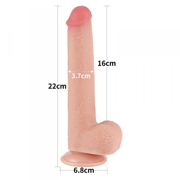 DILDO 9&#039;&#039; SLIDING SKIN DUAL LAYER DONG FLESH