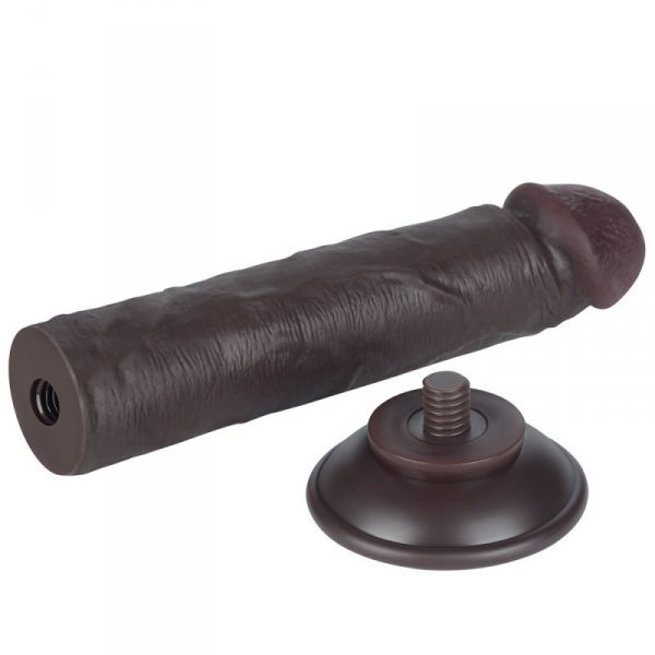 DILDO 8&#039;&#039; SLIDING SKIN DUAL LAYER DONG BLACK