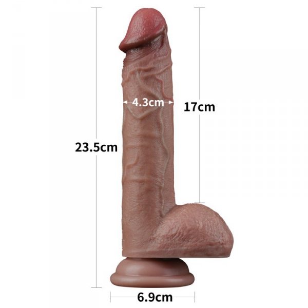DILDO 9&#039;&#039; DUAL LAYERED SILICONE COCK