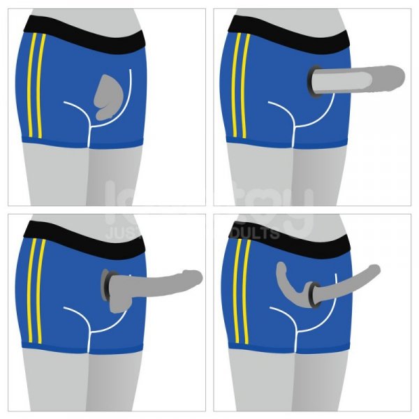 CHIC STRAP-ON SHORTS (36 - 39 CALI W PASIE) NIEBIESKI