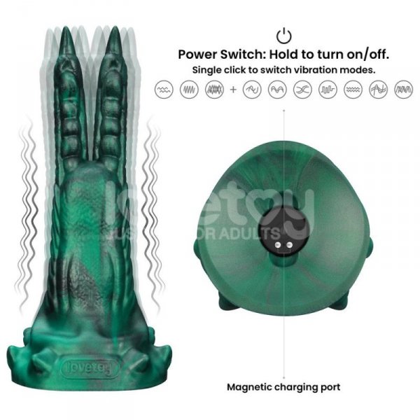 WIBRATOR SAVAGE CHARM DOUBLE-CLAW VIBRATING SILICONE DILDO