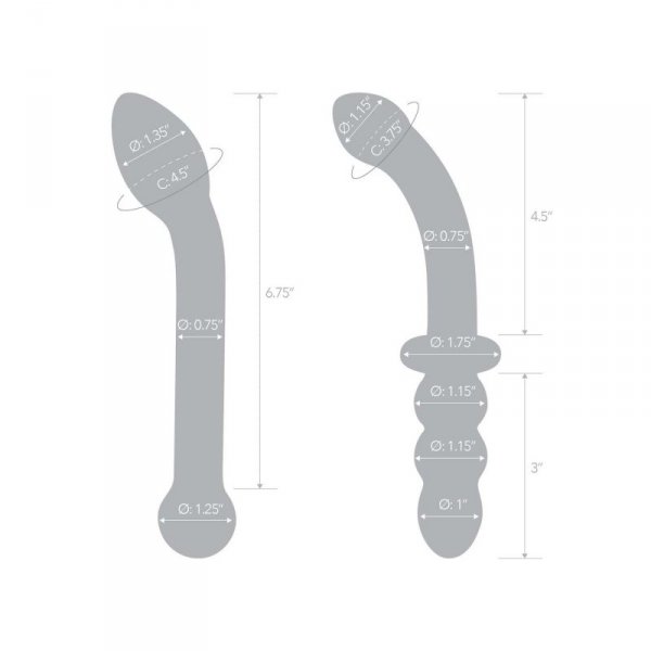 Zestaw dwóch szklanych dild Glas G-Spot Pleasure Glass Dildo Set 2 pcs