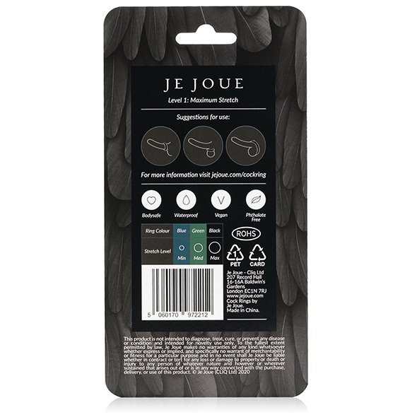 Rozciągliwy silikonowy pierścień erekcyjny Je Joue Maximum Stretch Silicone Cock Ring Black