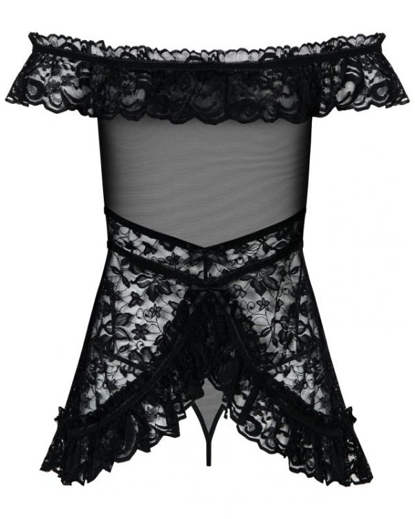 Obsessive koronkowa babydoll ze stringami Flores S/M